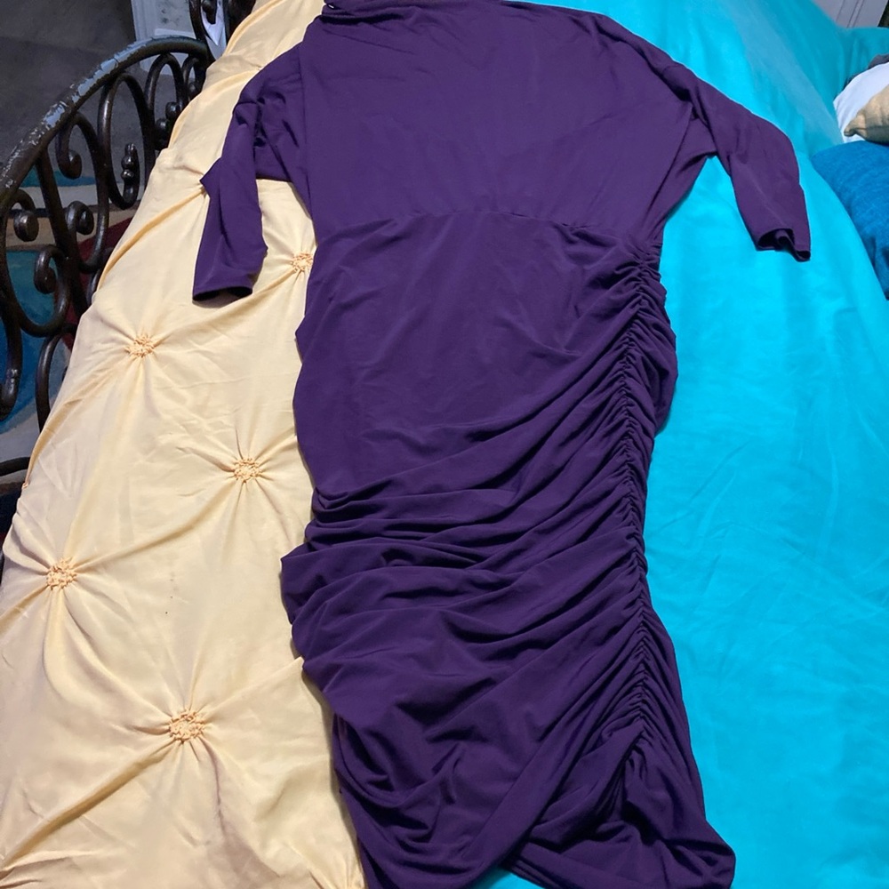 Wear About Evening Wear Purple Stretch Dress Mermaid Style Formal XL body con